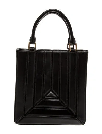 Pre-owned Mlouye Leather Top Handle Bag In Black