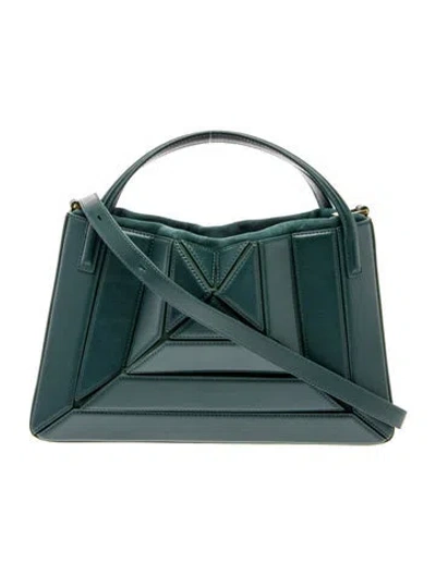 Pre-owned Mlouye Leather Top Handle Bag In Blue