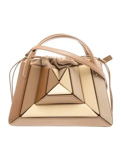 Pre-owned Mlouye Leather Top Handle Bag In Neutrals
