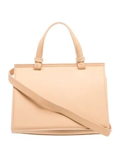 Pre-owned Mlouye Leather Top Handle Bag In Neutrals