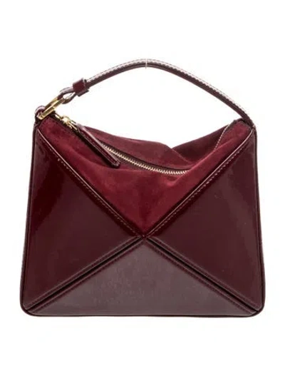 Pre-owned Mlouye Leather Top Handle Bag W/ Tags In Burgundy