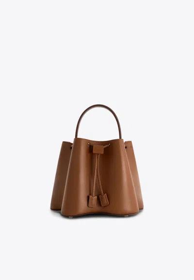 Mlouye Mini Alto Calf Leather Bucket Bag In Tan