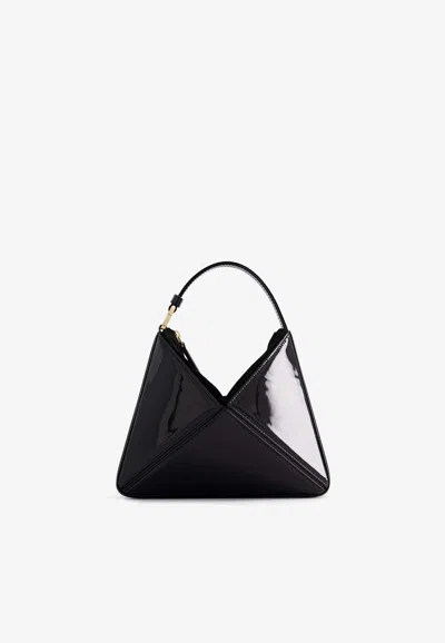 Mlouye Mini Flex Patent Leather Top Handle Bag In Black