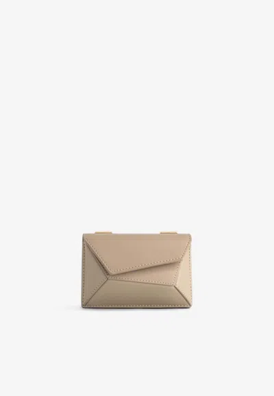 Mlouye Mini Naomi Leather Wallet With Strap In Oat