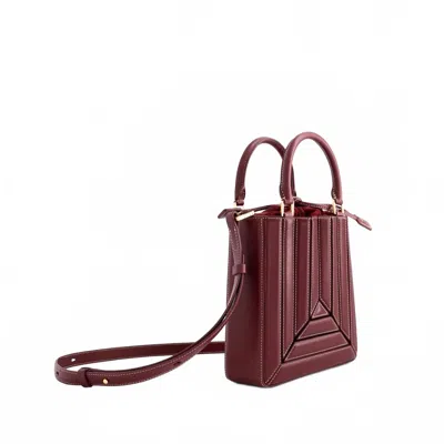 Mlouye Women's Sera Tall Mini Tote Bag In Bordeaux In Blue