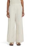Mm Arley Stripe Wide Leg Cotton Pants In Ivory