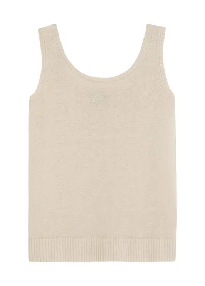 Mm Baccano Linen-knit Tank In Neutral