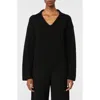 Mm By Max Mara Acceso Collar Wool Sweater In Black