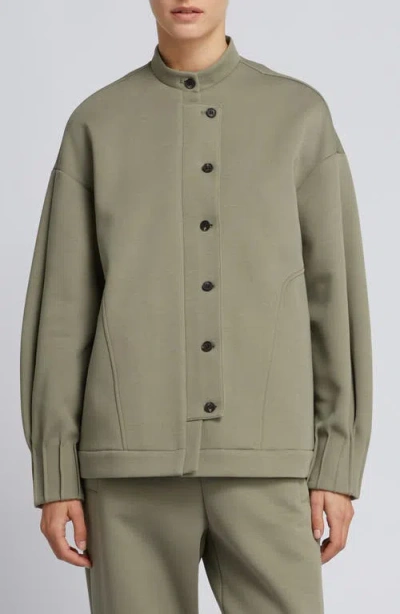 Mm By Max Mara Aceto Cotton Blend Jacket In Gray