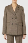 Mm By Max Mara Albania Tweed Jersey Jacket In Brown