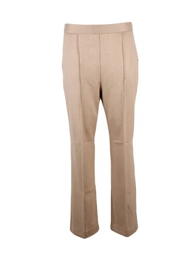 Mm By Max Mara Brown Straight-leg Trousers With Minimalist Design In Multi