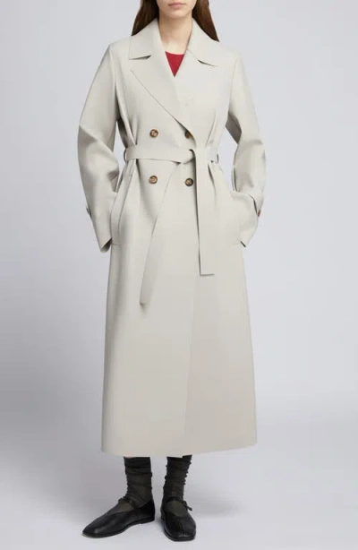 Mm By Max Mara Cedro Faux Leather Trench Coat In Neutral