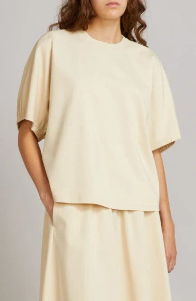 Mm By Max Mara Cellula Puff Sleeve Cotton Top In Neutral