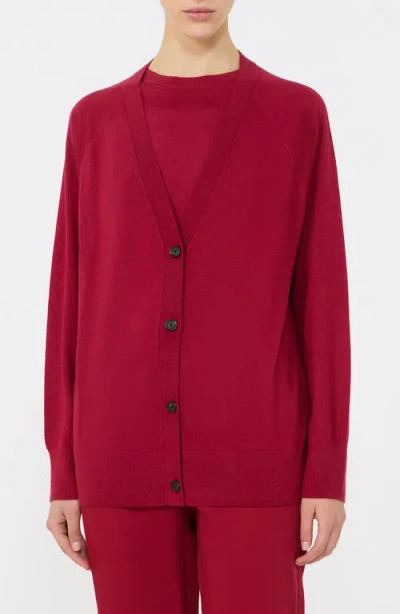 Mm By Max Mara Clarino Wool & Cashmere Cardigan In Red