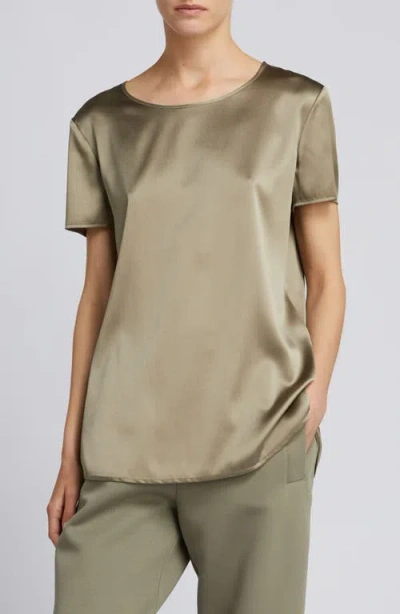Mm By Max Mara Cortona Stretch Silk Top In Green