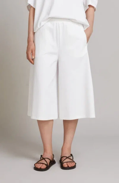 Mm By Max Mara Crop Wide Leg Jersey Pants In White