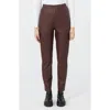 Mm By Max Mara Echo Faux Leather Pull-on Pants In Brown