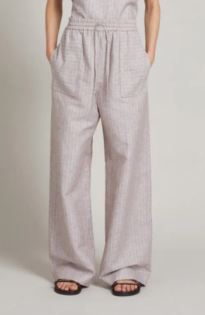 Mm By Max Mara Fauna Linen Blend Wide Leg Pants In Brown