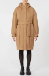 Mm By Max Mara Fez Hooded Coat In Brown