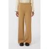 Mm By Max Mara Hamburg Wide Leg Wool Sweater Pants In Brown