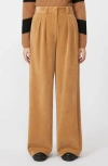 Mm By Max Mara Henry Cotton Blend Corduroy Wide Leg Pants In Brown