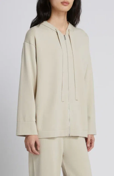 Mm By Max Mara Laloa Zip Front Hoodie In White
