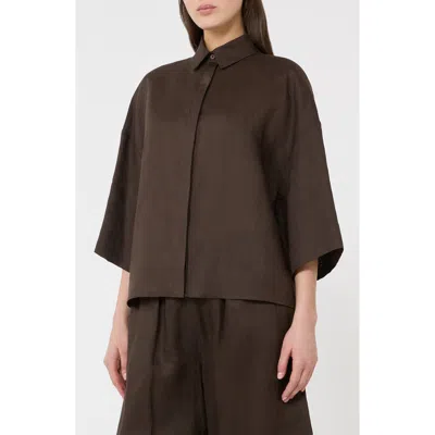 Mm By Max Mara Linen Shirt In Brown