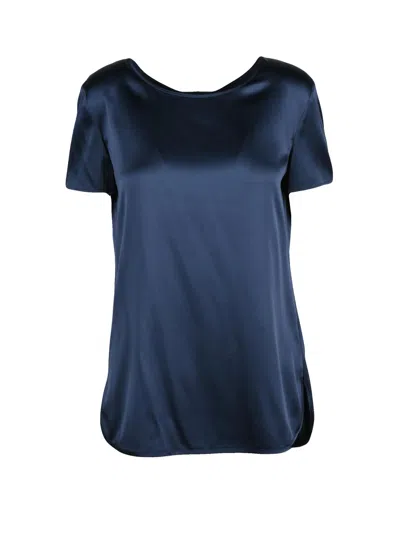 Mm By Max Mara Multicolor Stretch Silk Cortona Satin Blouse In Green