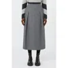 Mm By Max Mara Netto Pleated Jersey Midi Skirt In Gray