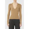 Mm By Max Mara Ondata Metallic Rib Sweater In Brown