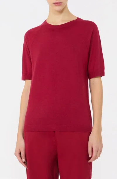 Mm By Max Mara Orbita Short Sleeve Wool & Cashmere Sweater In Red