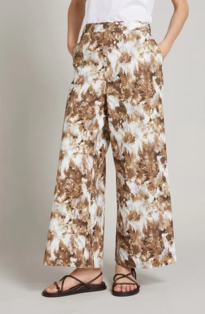 Mm By Max Mara Pelota Floral Wide Leg Cotton Pants In Multi