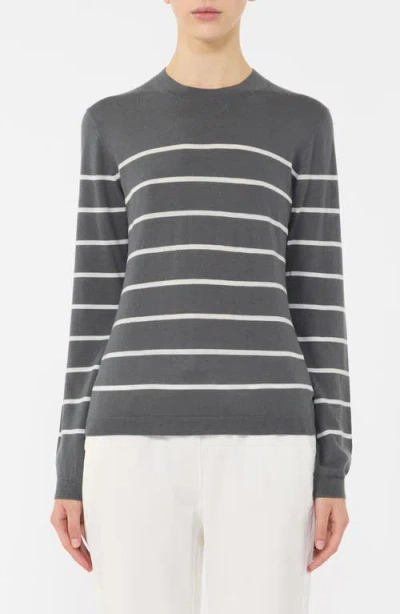 Mm By Max Mara Pensile Crewneck Wool & Cashmere Sweater In Gray