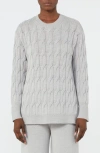 Mm By Max Mara Quid Cable Stitch Sweater In Gray