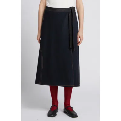 Mm By Max Mara Rane Belted Midi Skirt In Black