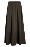 Mm By Max Mara Roal Modal & Cotton Maxi Skirt In Dark Green