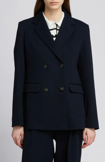 Mm By Max Mara Rotondo Double Breasted Jersey Jacket In Blue