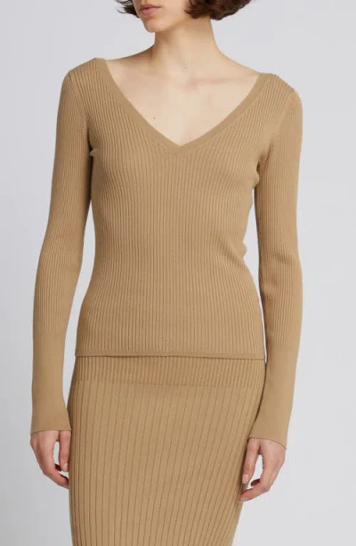 Mm By Max Mara Salice Rib Sweater In Neutral