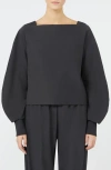 Mm By Max Mara Sarnico Balloon Sleeve Knit Shirt In Gray