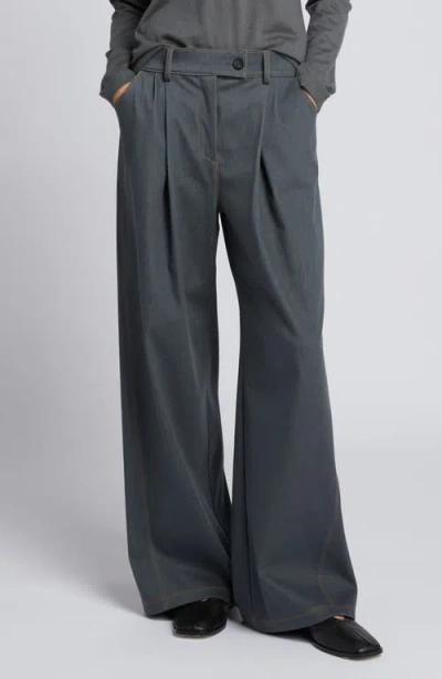 Mm By Max Mara Sarta Pleated Wide Leg Pants In Gray