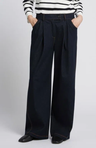 Mm By Max Mara Sarta Wide Leg Jersey Trouser Jeans In Brown