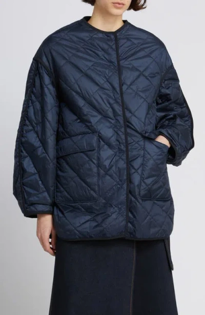 Mm By Max Mara Spiga Collarless Quilted Jacket In Brown
