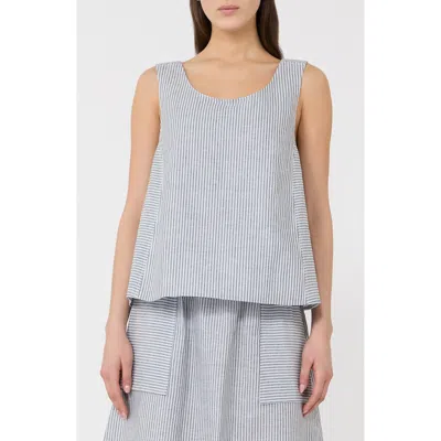 Mm By Max Mara Stripe Linen Blend Tank In Multi