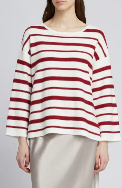Mm By Max Mara Stripe Relaxed Top In White