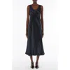 Mm By Max Mara Talete Bias Cut Satin Slipdress In Blue