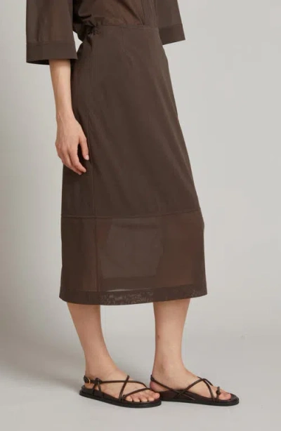 Mm By Max Mara Terzo Jersey Midi Skirt In Brown