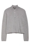 Mm By Max Mara Tom Wool & Cashmere Quarter Zip Sweater In Light Grey