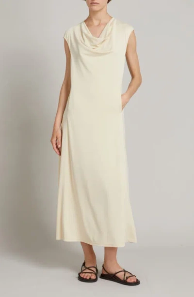 Mm By Max Mara Vetusta Cowl Neck Jersey A-line Midi Dress In Neutral