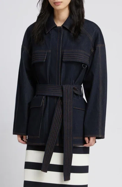 Mm By Max Mara West Belted Jacket In Multi