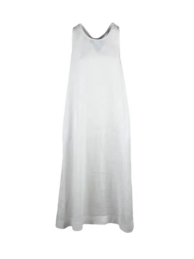 Mm By Max Mara White Douglas Linen Women Dress